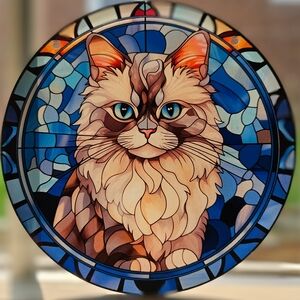 Stunning Blue Eyed Cat Suncatcher